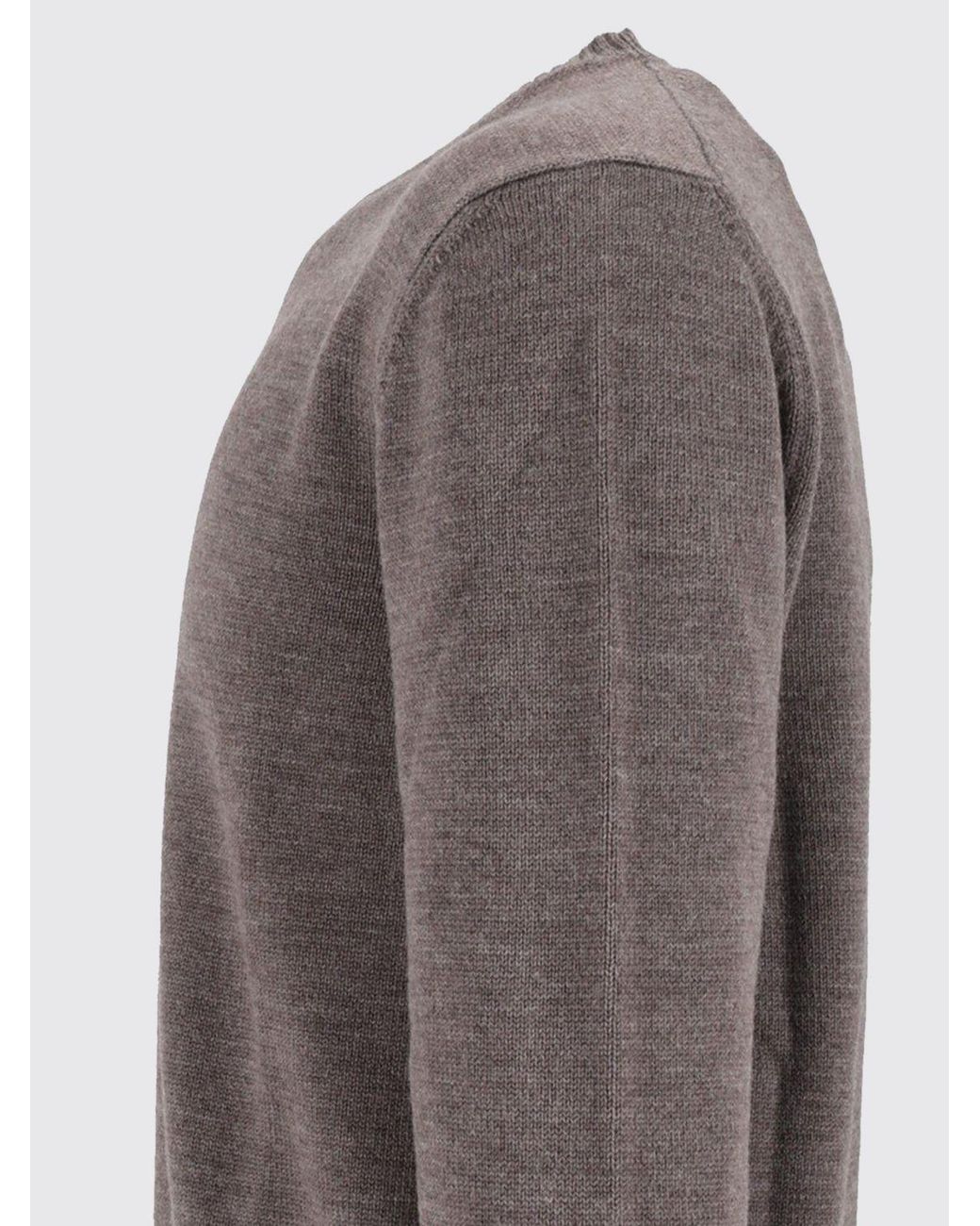 Ballantyne Gray Crew-Neck Merino Wool Jumper With Ribbed Trims for men
