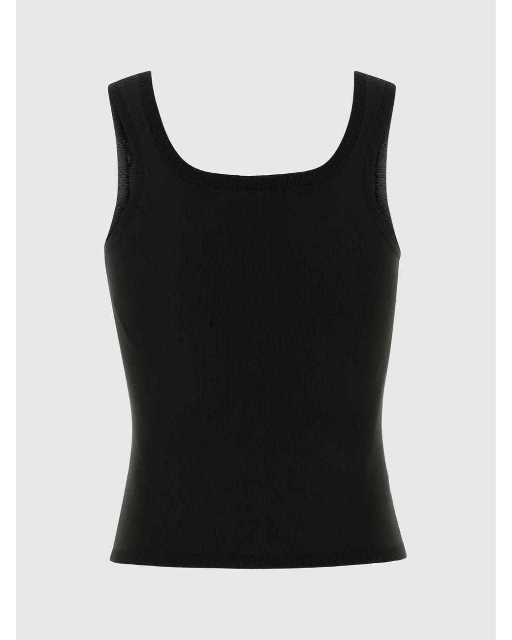 GIMAGUAS Black Oscar Slim Fit Jersey Top With Square Neck And Off-The-Shoulder Design
