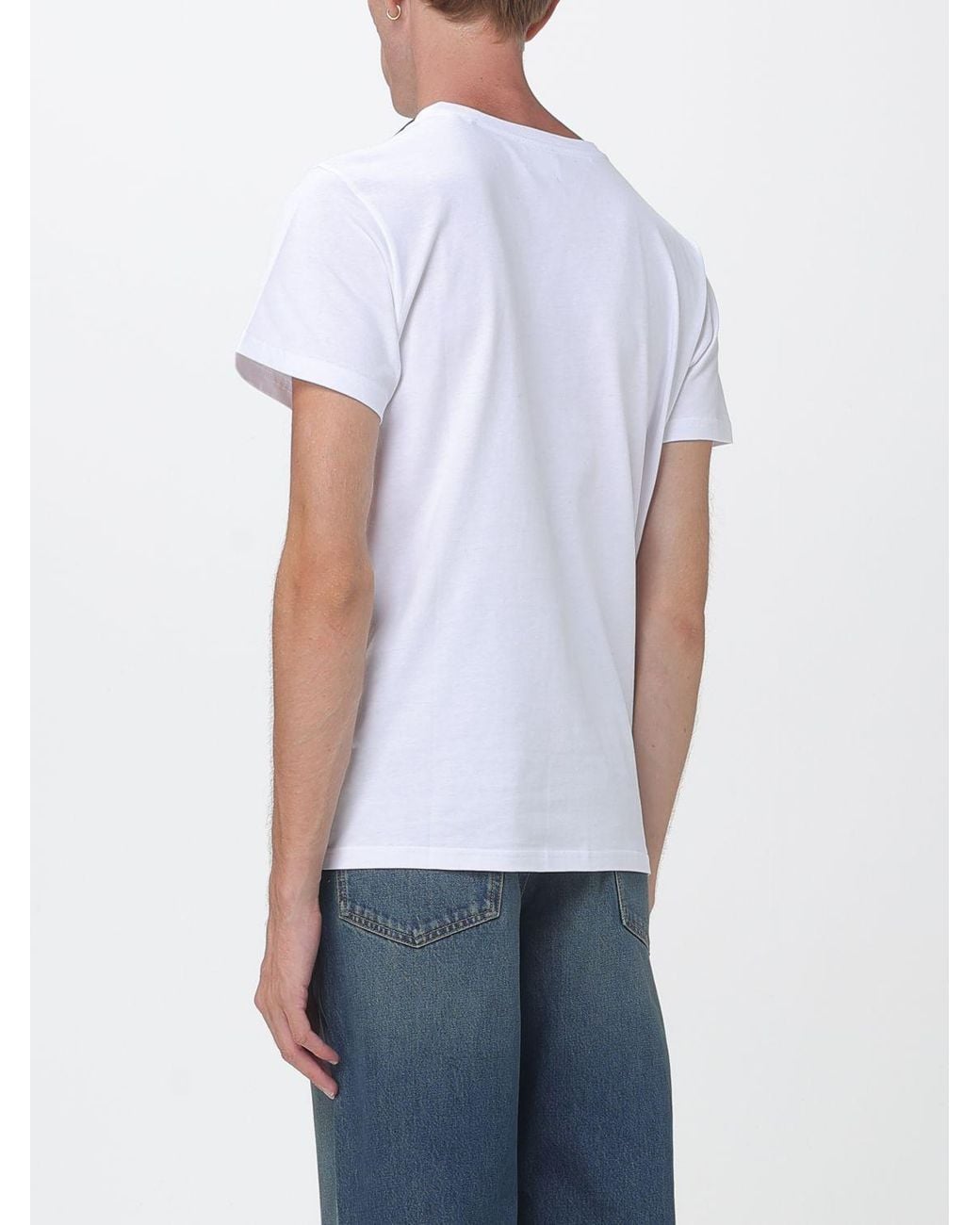 Isabel Marant White Crewneck Cotton T-Shirt With Contrast Logo And Dropped Shoulders for men