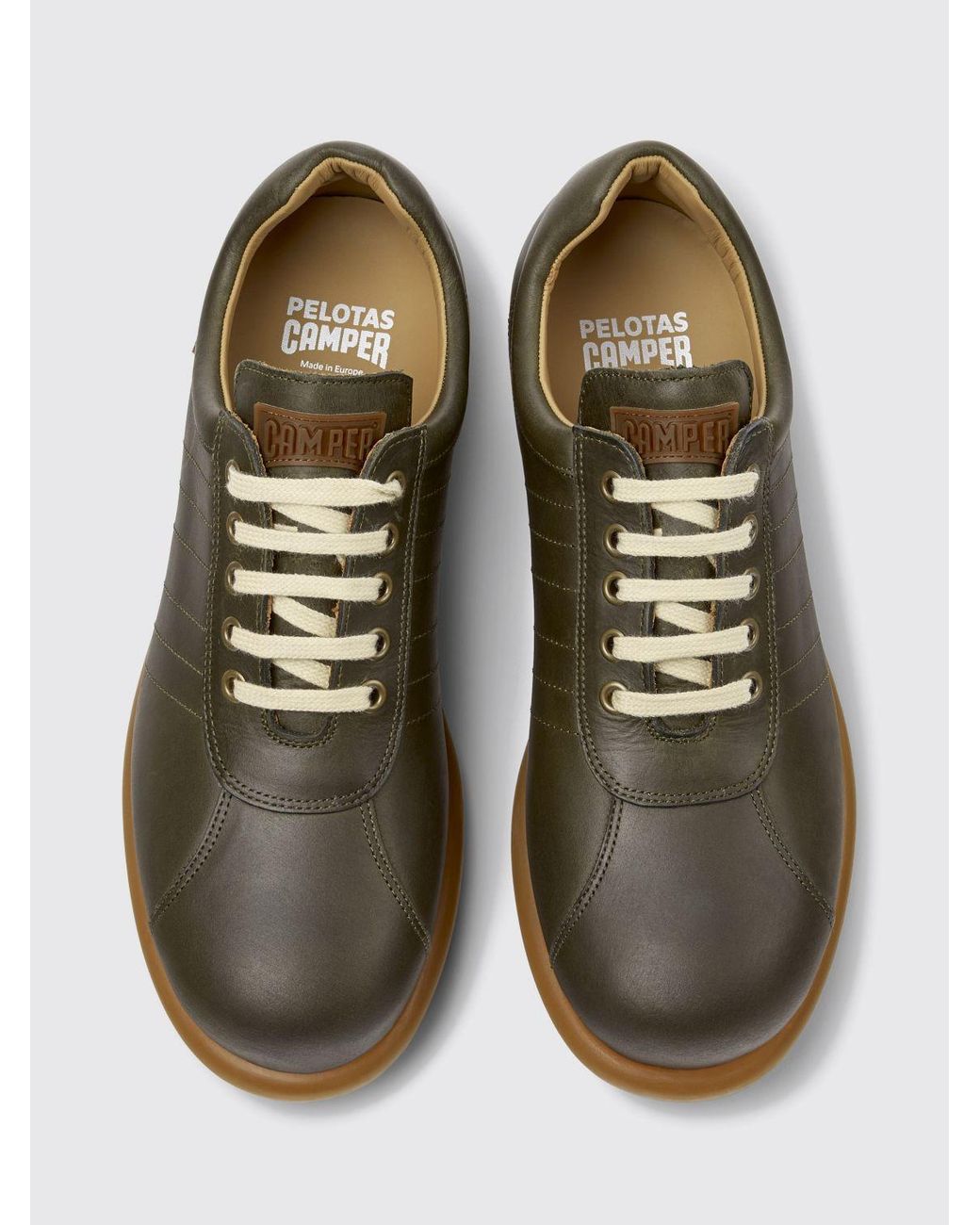 Camper Green Pelotas Smooth Leather Sneakers With Pu Midsole And Rubber Outsole for men