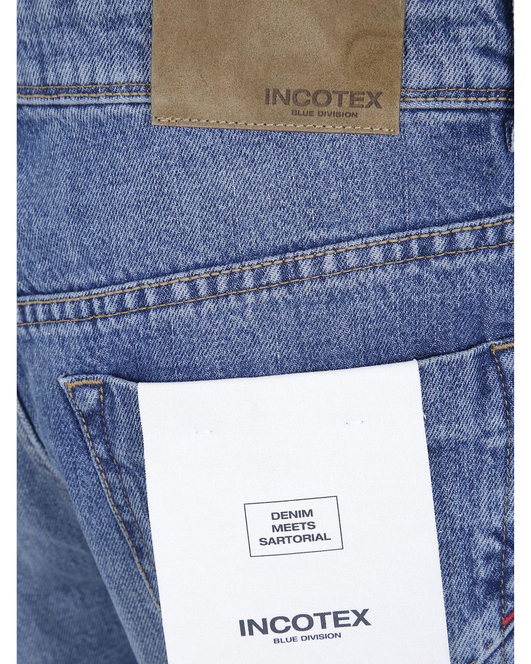 Incotex Blue Five-Pocket Straight Jeans for men