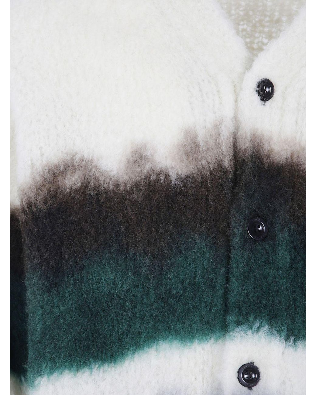 Sacai Blue Multicolour Striped Wool Cardigan With V-Neck And Patch Pockets for men