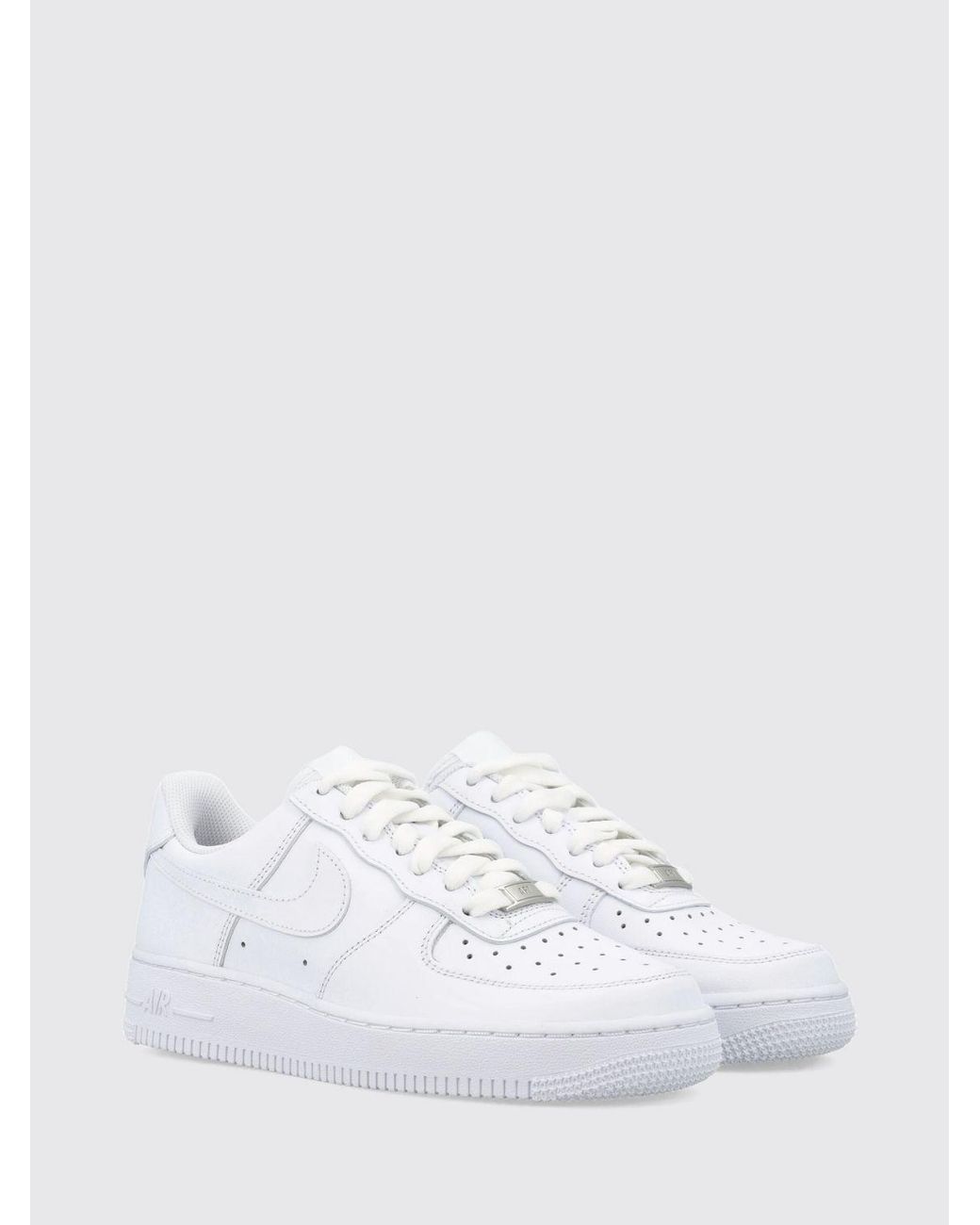 Nike White Air Force 1 '07 Leather Sneakers With Tone-On-Tone Swoosh