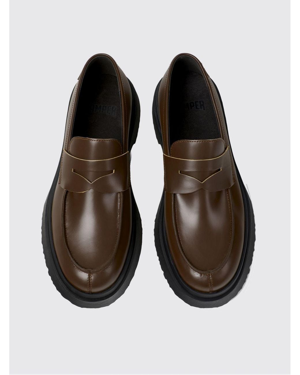 Camper White Walden Brushed Leather Loafers for men