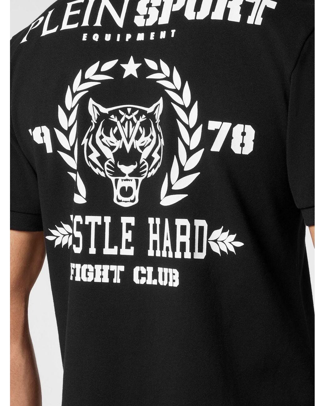 Philipp Plein Black Short-Sleeve Jersey Polo Shirt With Classic Collar And Logo for men