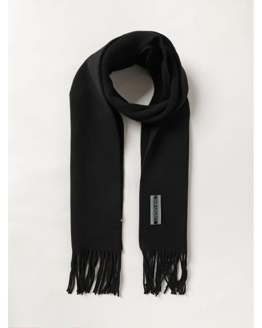 Our Legacy Black Estate Wool Scarf for men
