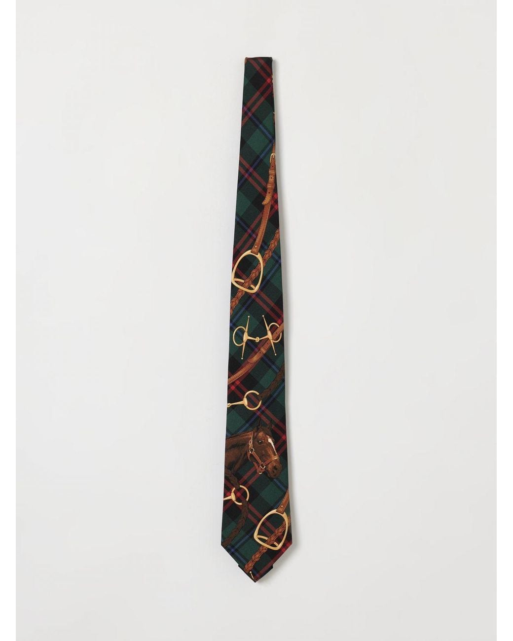 Polo Ralph Lauren White Tartan Plaid Silk Tie for men