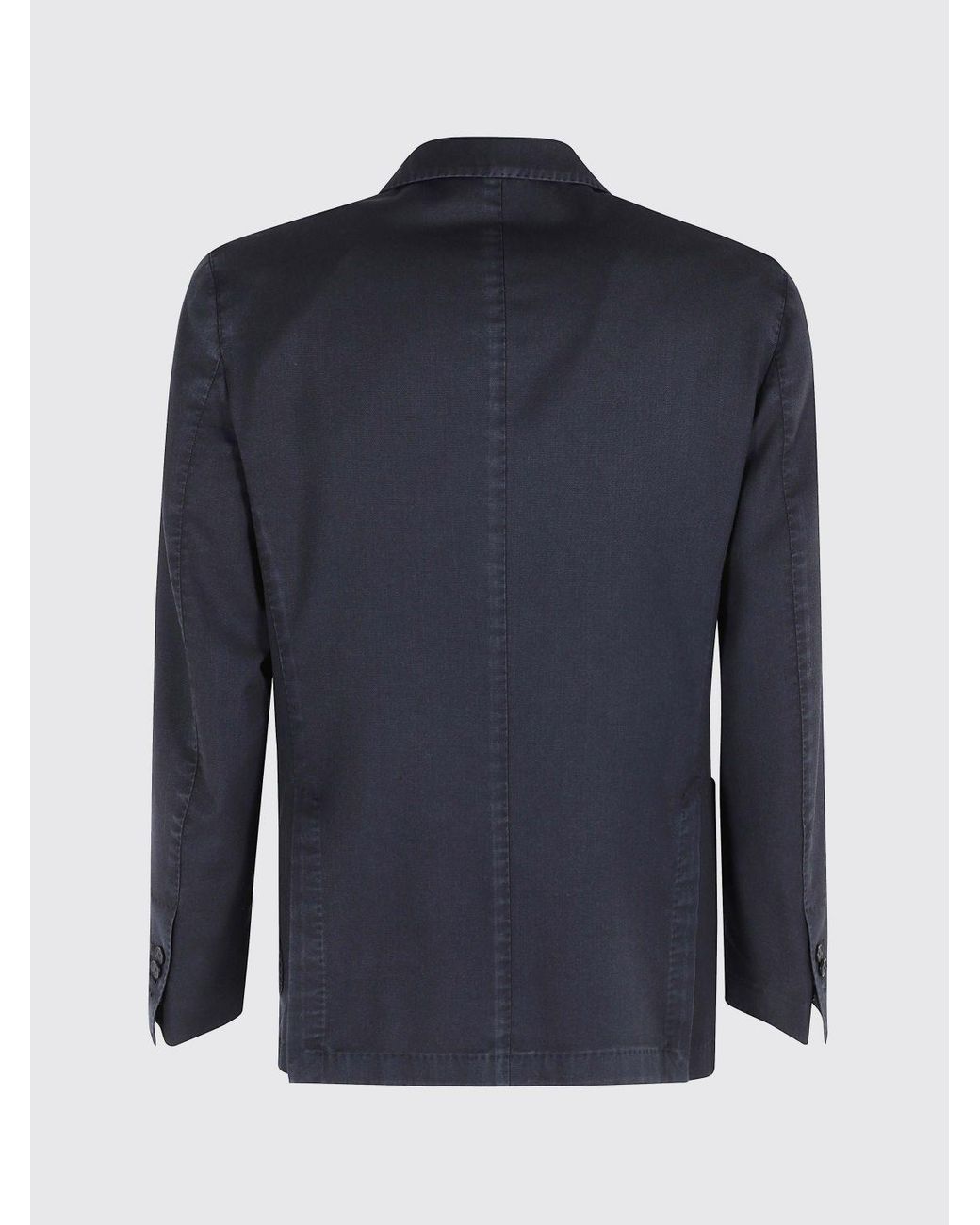 Santaniello Blue Virgin Wool Single-Breasted Blazer for men