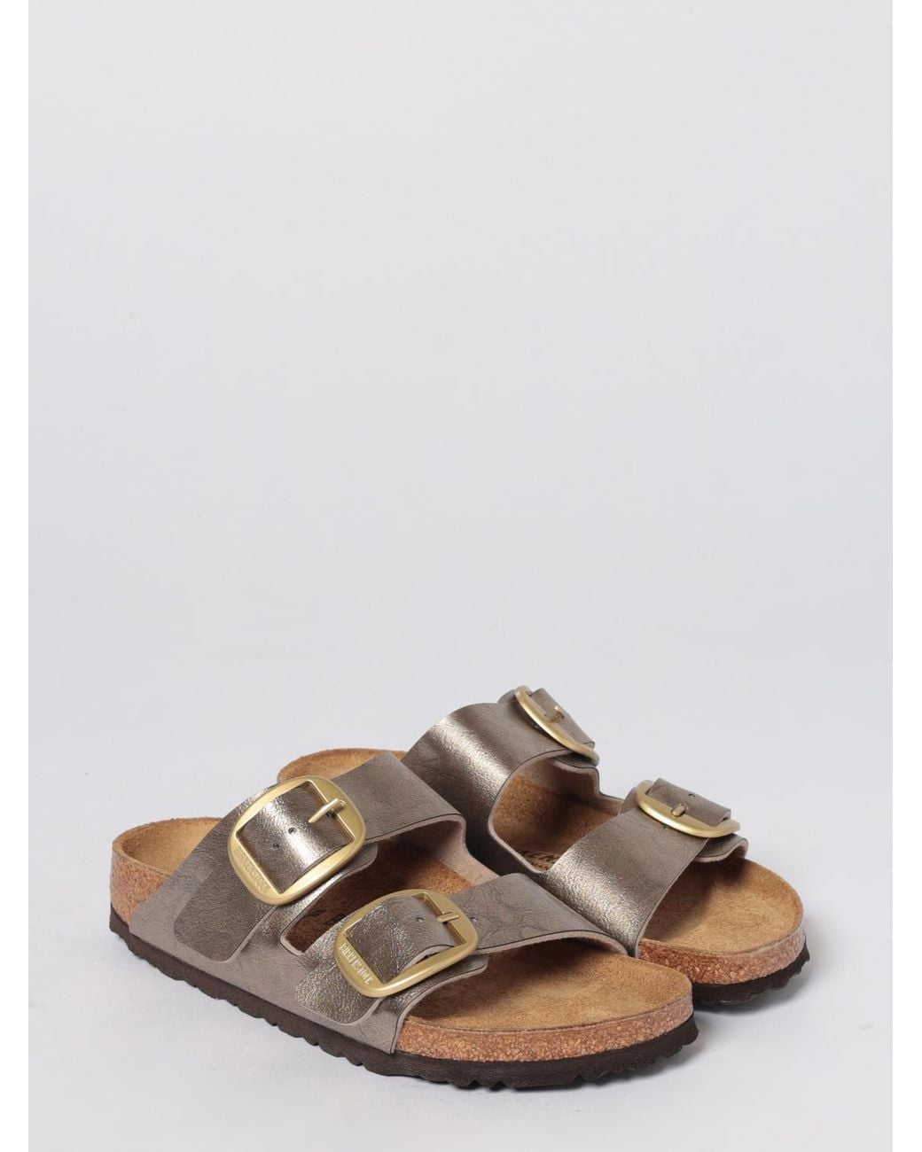 Birkenstock Metallic Arizona Big Buckle Laminated Leather Sandals