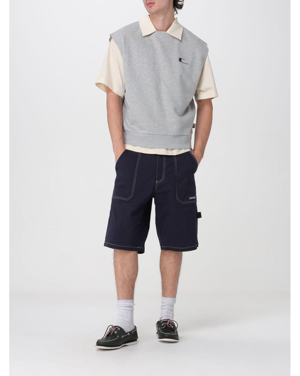 Carrera Gray Sleeveless Cotton Sweatshirt With Crew Neck And Contrast Logo for men