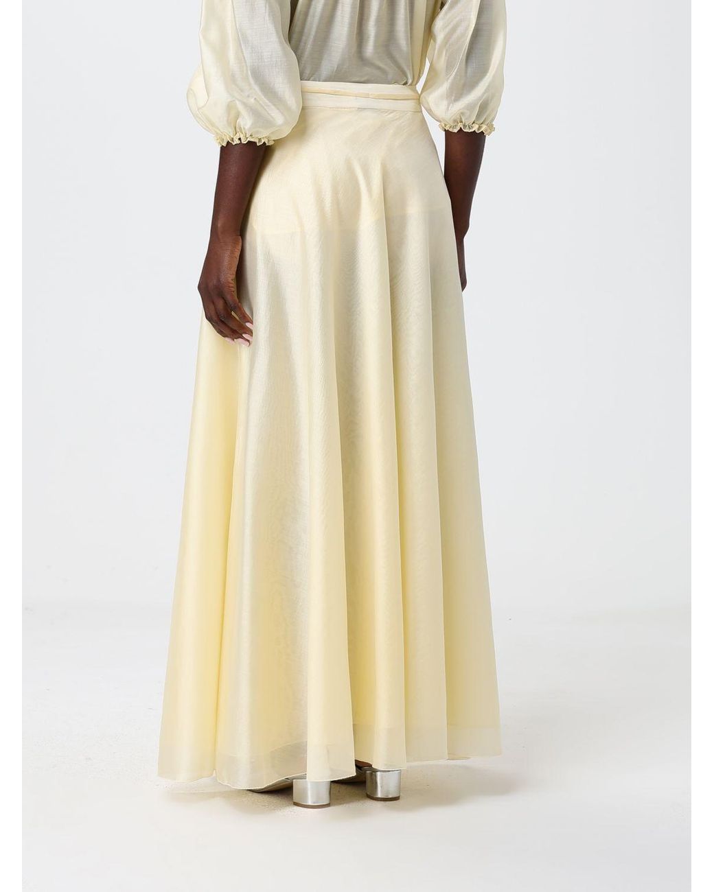Hanita Natural Chiffon Long Skirt
