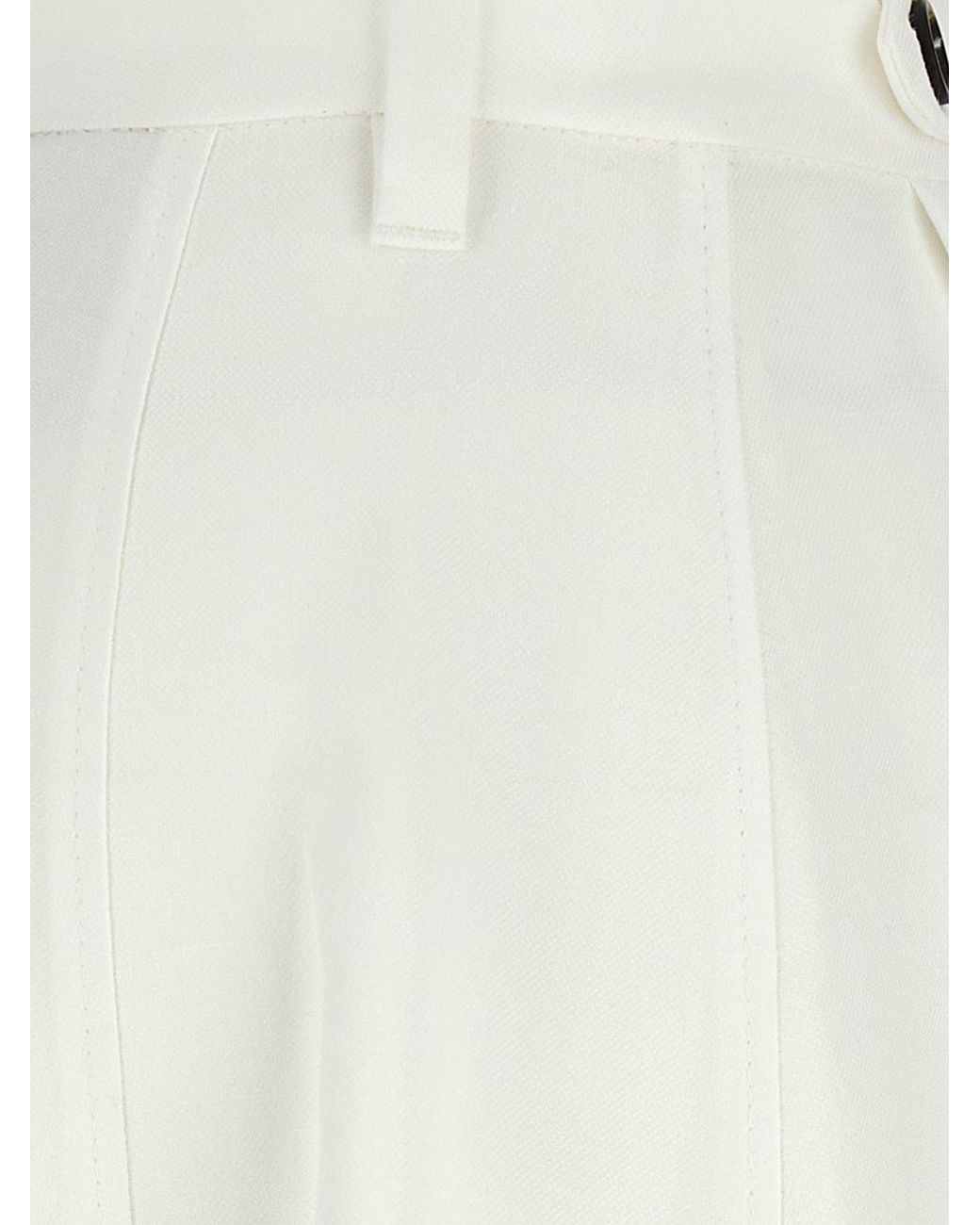 Brunello Cucinelli White Long Linen Blend Skirt
