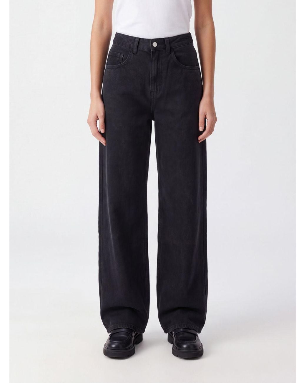 ICON DENIM Blue Poppy High-Waisted Wide Leg Jeans With Cut-Out Details