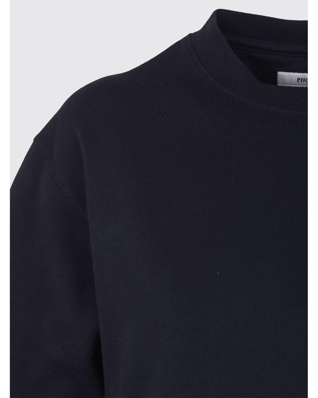 Phoebe Philo Blue Crew Neck Organic Cotton T-Shirt With Dropped Shoulders