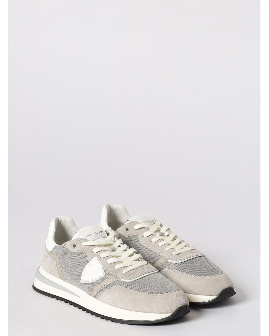 Philippe Model White Suede And Mesh Sneakers for men