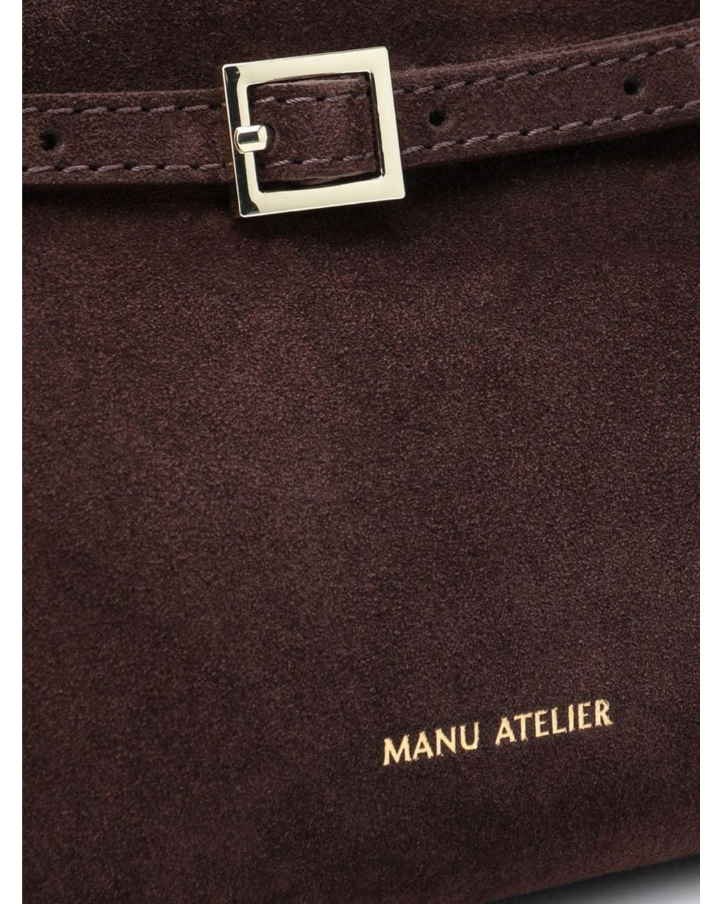MANU Atelier Brown Le Cambon 25 Leather Handbag With Removable Shoulder Strap