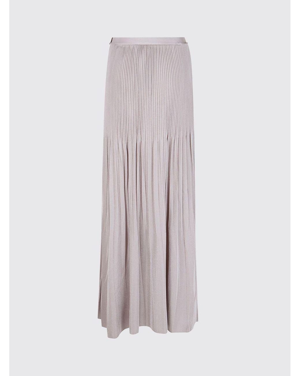 Giorgio Armani Natural Pleated Viscose Skirt