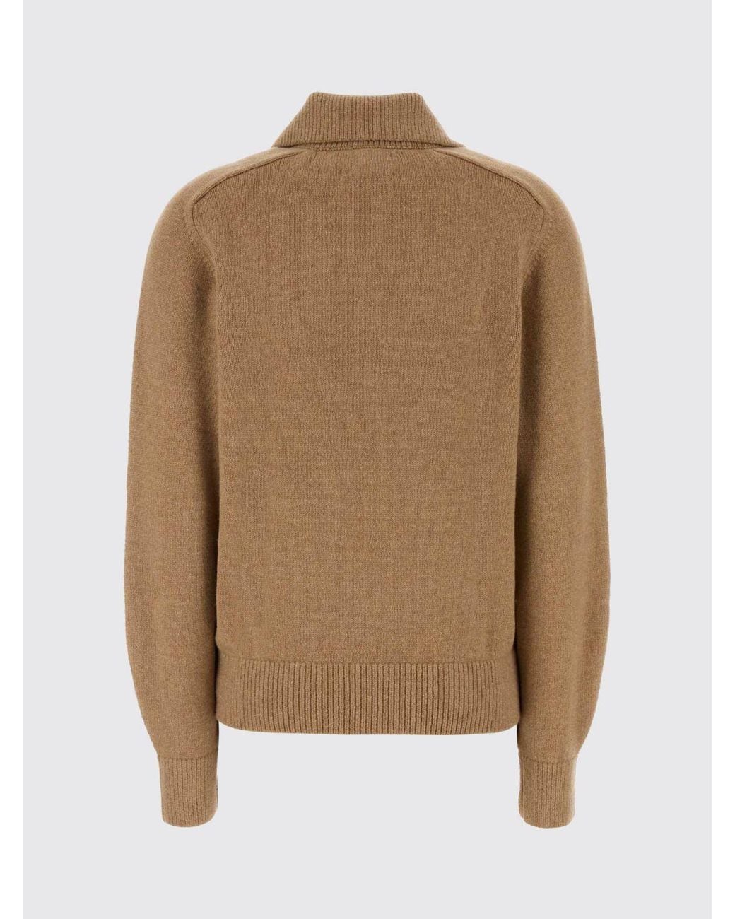 Khaite Natural Long-Sleeved Wool And Cashmere Blend Knit Polo With Classic Collar