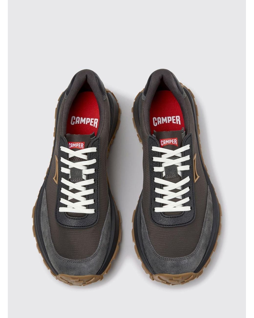 Camper White Drift Trail Leather And Nubuck Sneakers With Vibram Sole for men