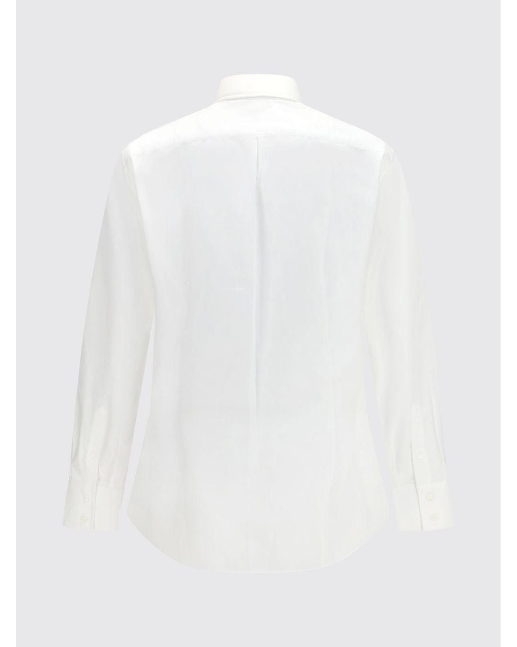 Brunello Cucinelli White Slim Fit Cotton Evening Shirt With French Collar for men