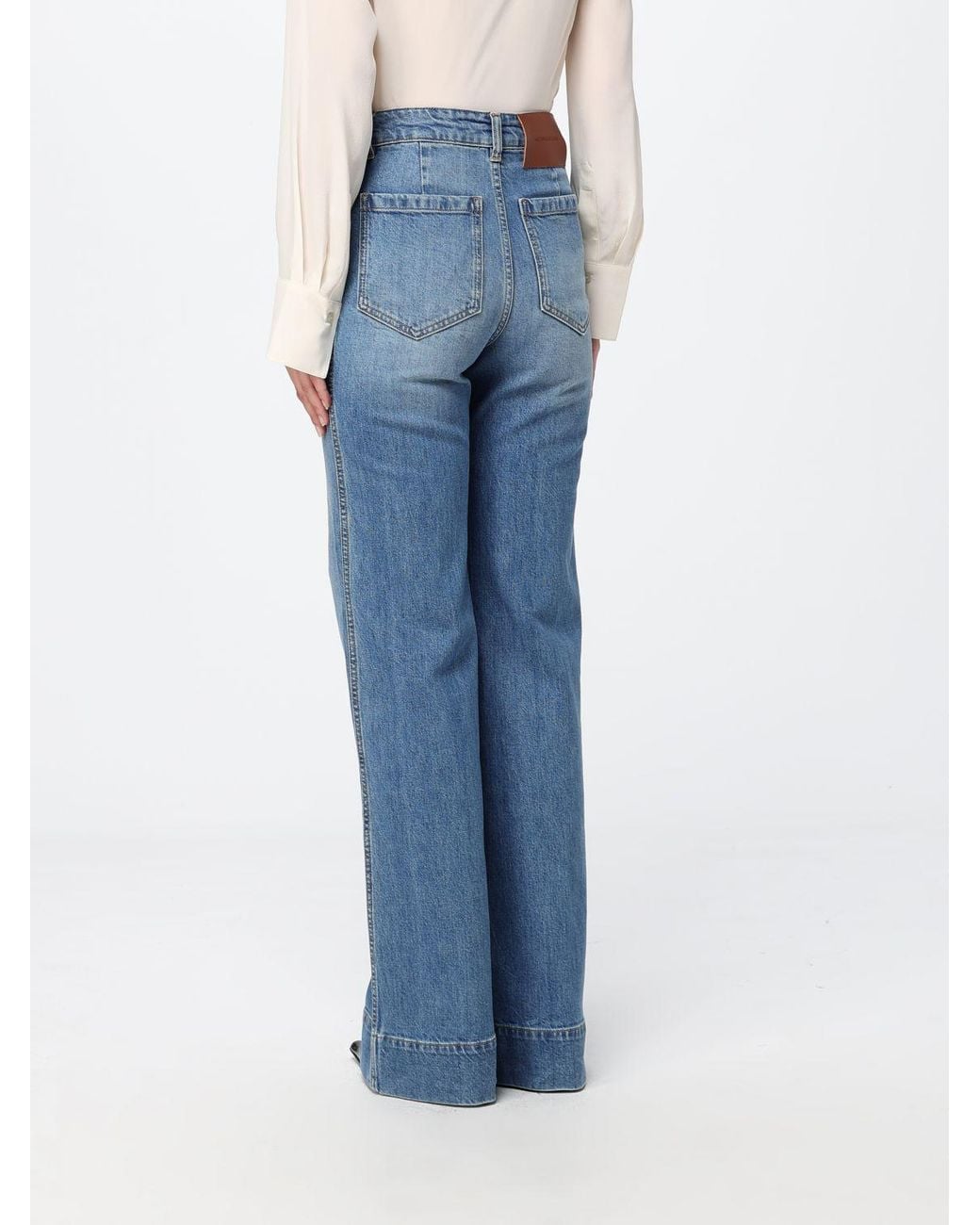 Victoria Beckham Blue Alina High-Waisted Straight Leg Jeans