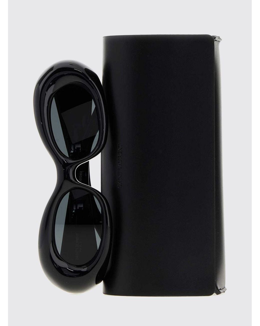 Saint Laurent White Teardrop Acetate Sunglasses With Contrast Logo