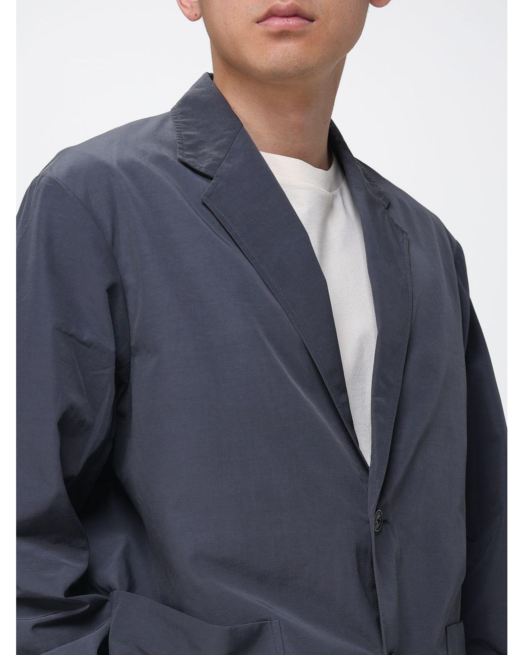 Goldwin Blue Single-Breasted Nylon Blazer for men