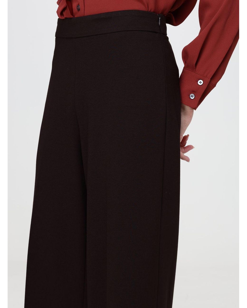 Liviana Conti Black Oscar High-Waisted Wide-Leg Flare Crêpe Trousers