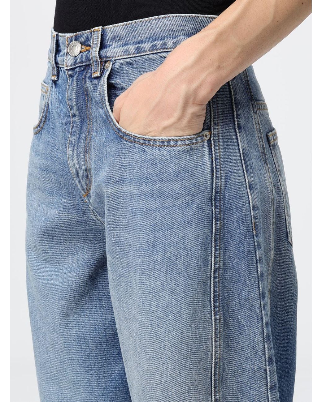 Isabel Marant Blue Oriane High-Waisted Baggy Jeans