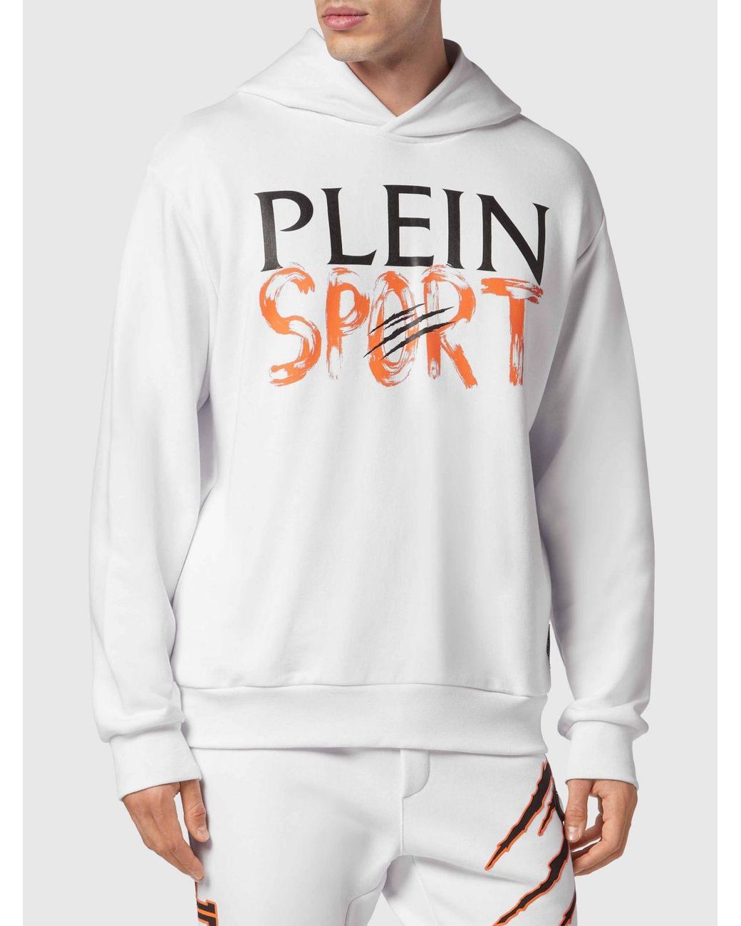 Philipp Plein Gray Cotton Hoodie With Contrast Logo And America Pockets for men