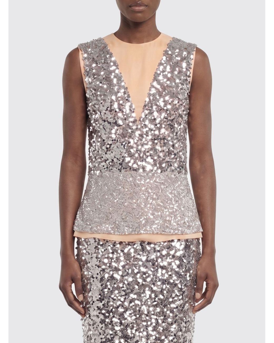 Rabanne White Sequin Top