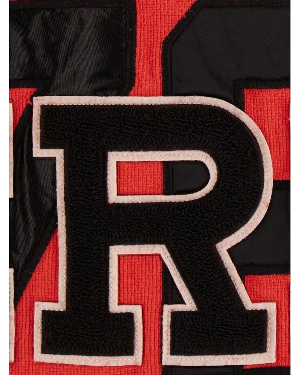 ERL Red Hockey Relaxed Fit Cotton Sweatshirt With V-Neck And Contrast Logo for men