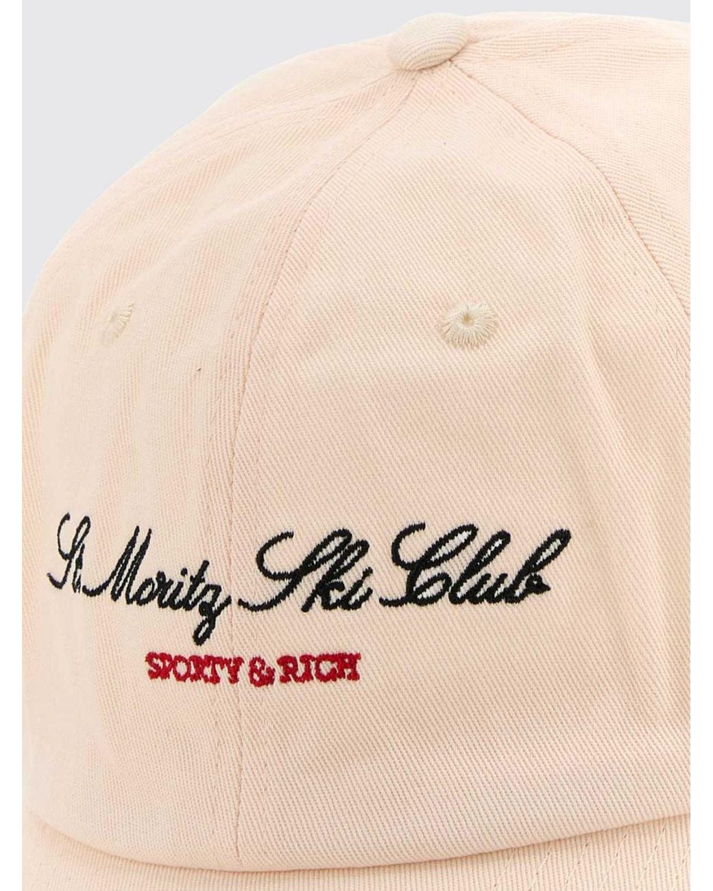 Sporty & Rich Pink Sporty &Amp Rich Cotton Baseball Cap With Contrasting Embroidered Logo
