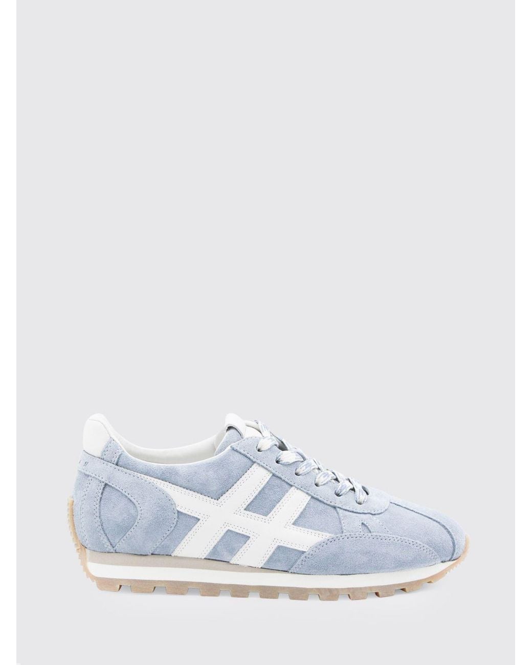 Hogan White Suede Lace Up Flat Shoes