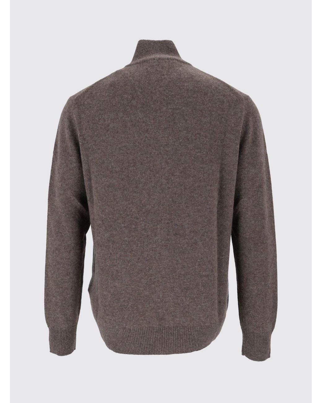 Ballantyne Gray High-Neck Diamond Jacquard Cardigan for men