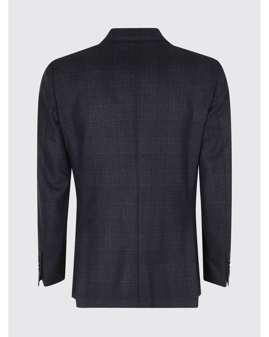 Santaniello Blue Single-Breasted Blazer for men