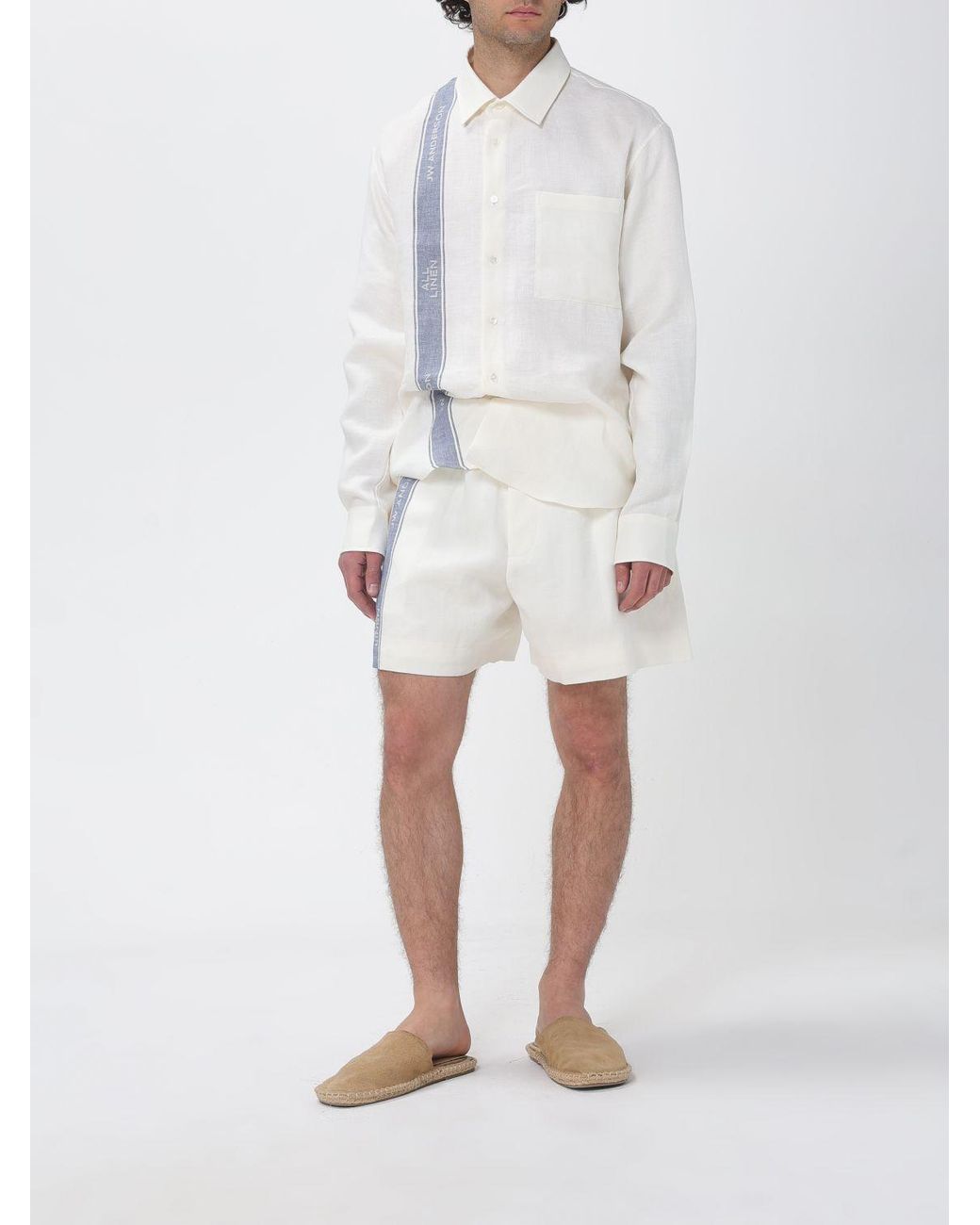 J.W. Anderson White Linen Shorts for men