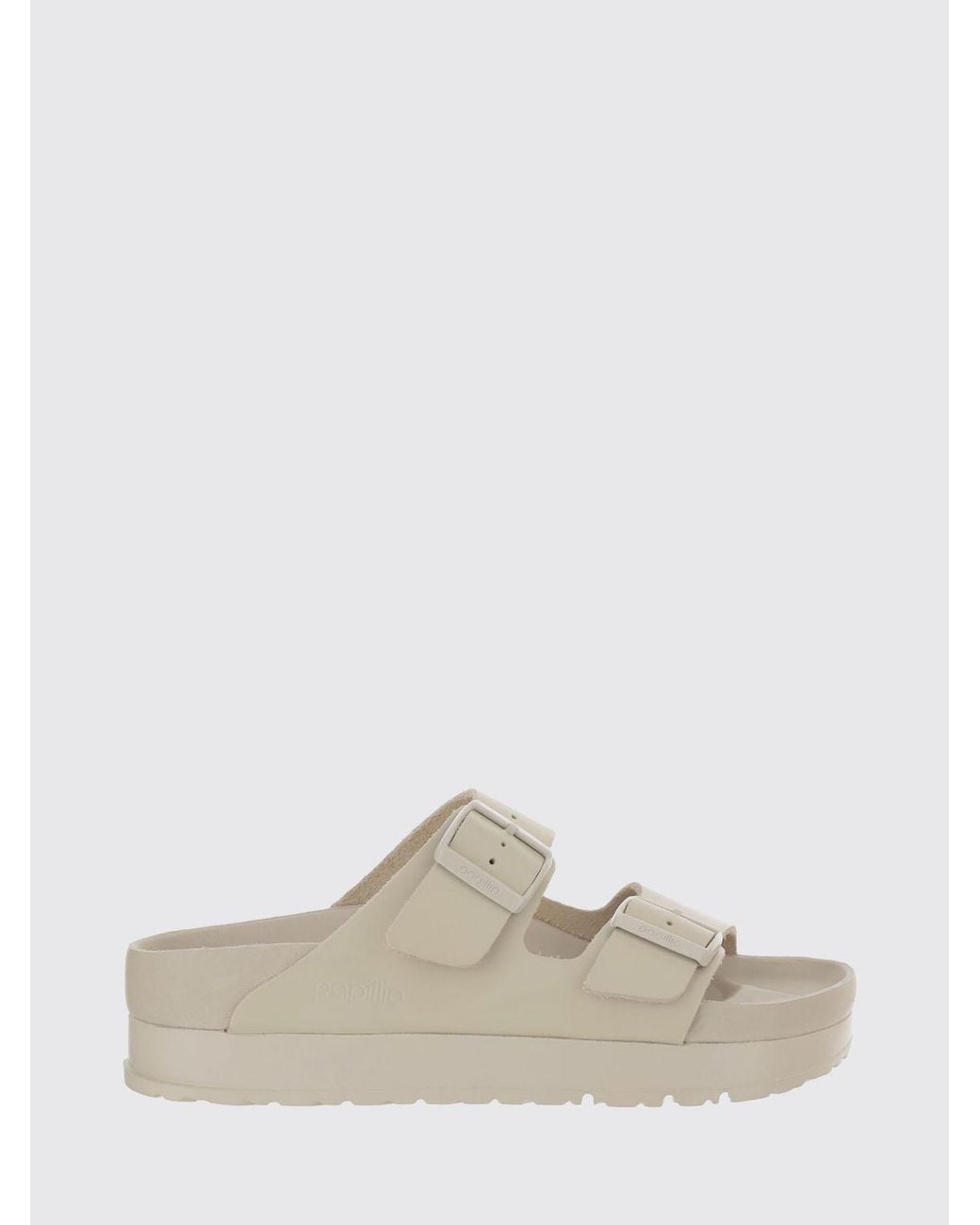 Birkenstock White Arizona Pap Flex Platform Leather Sandals
