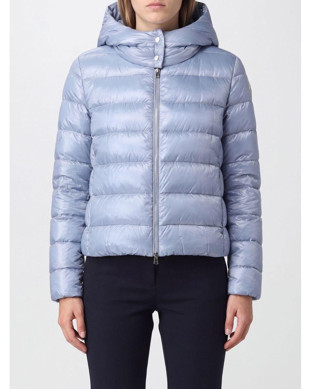 Herno Blue Short Water-Repellent Quilted Nylon Down Jacket With Hood