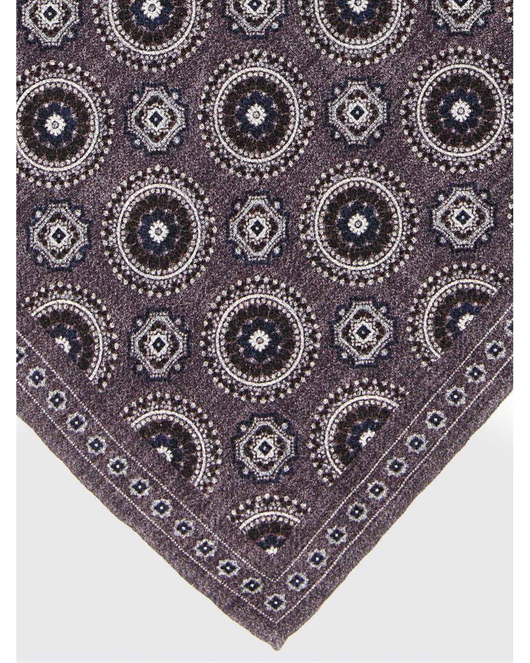 Pañuelo De Bolsillo De Pura Seda Con Estampado Abstracto Brunello Cucinelli de hombre de color Gray
