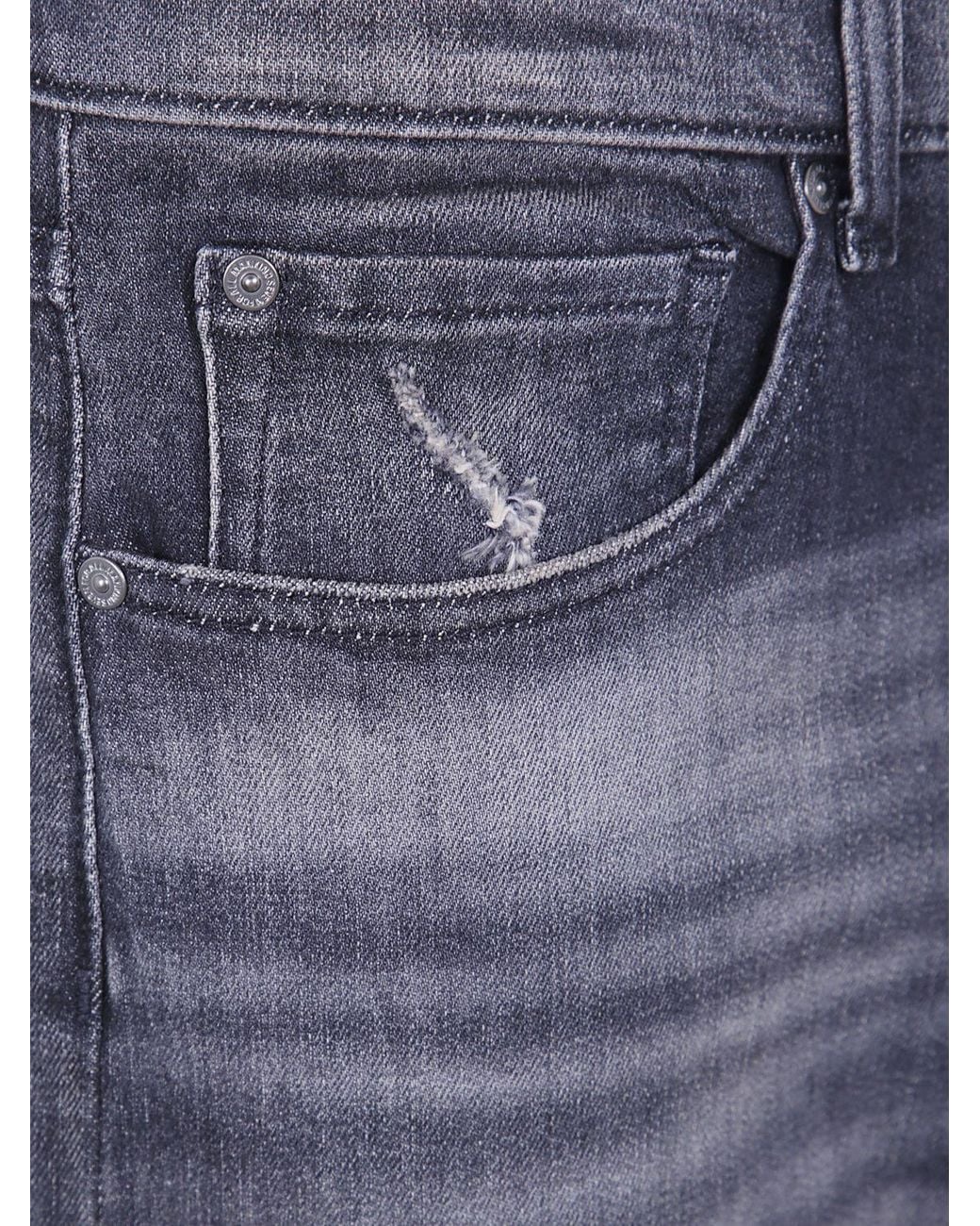 7 For All Mankind Blue Easy Straight Stretch Denim Straight-Leg Jeans for men