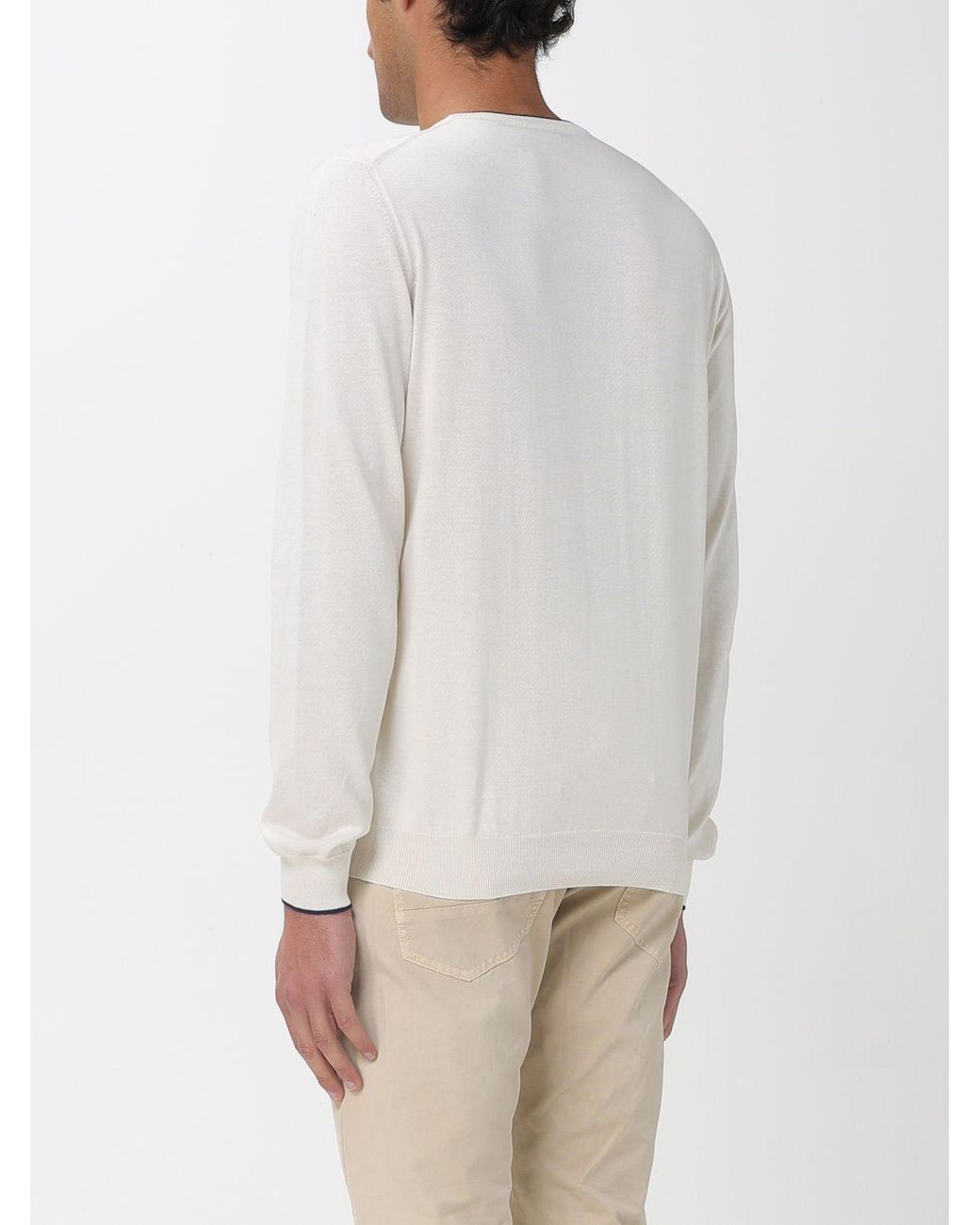 Pullover Girocollo di Fay in White da Uomo