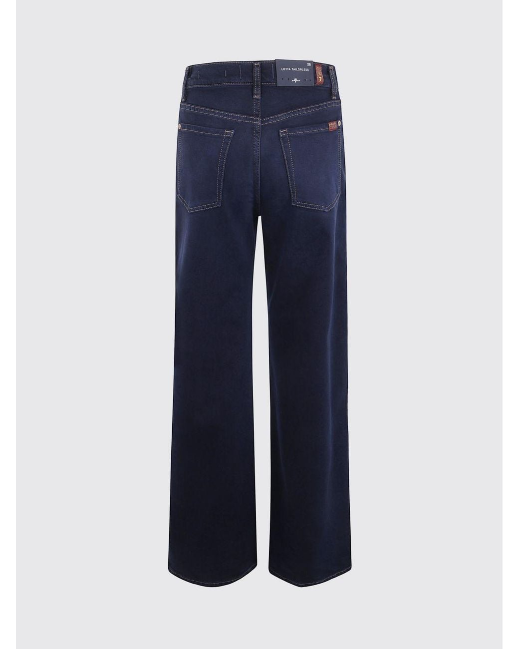 7 For All Mankind Blue Lotta High-Waisted Wide Leg Jeans