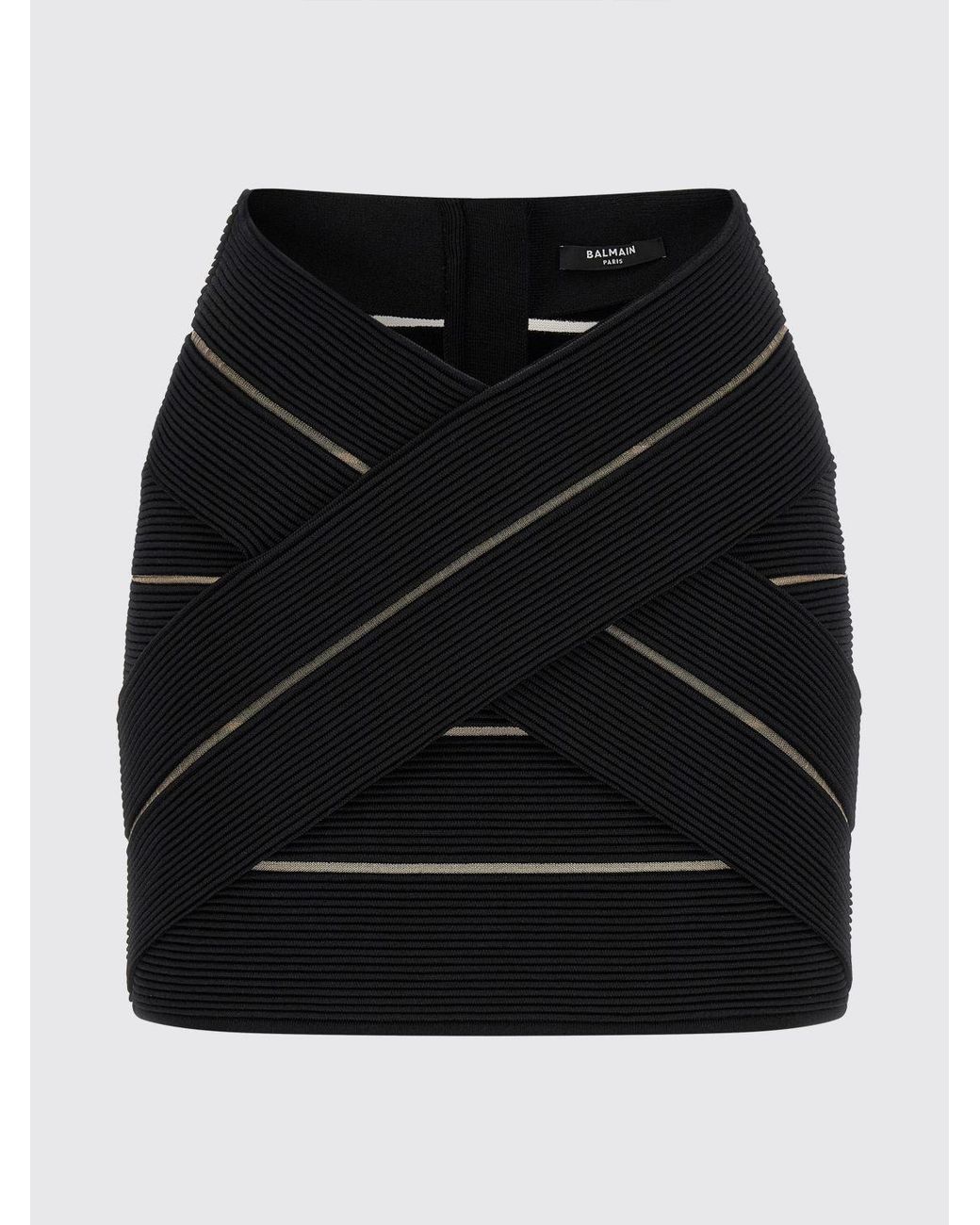 Balmain Black Jersey Mini Skirt