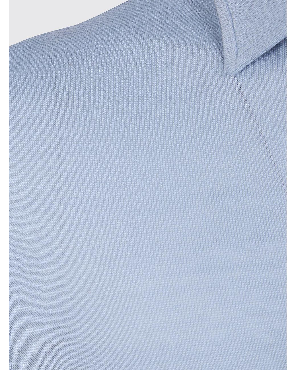 Lardini Blue Knit Polo Shirt for men
