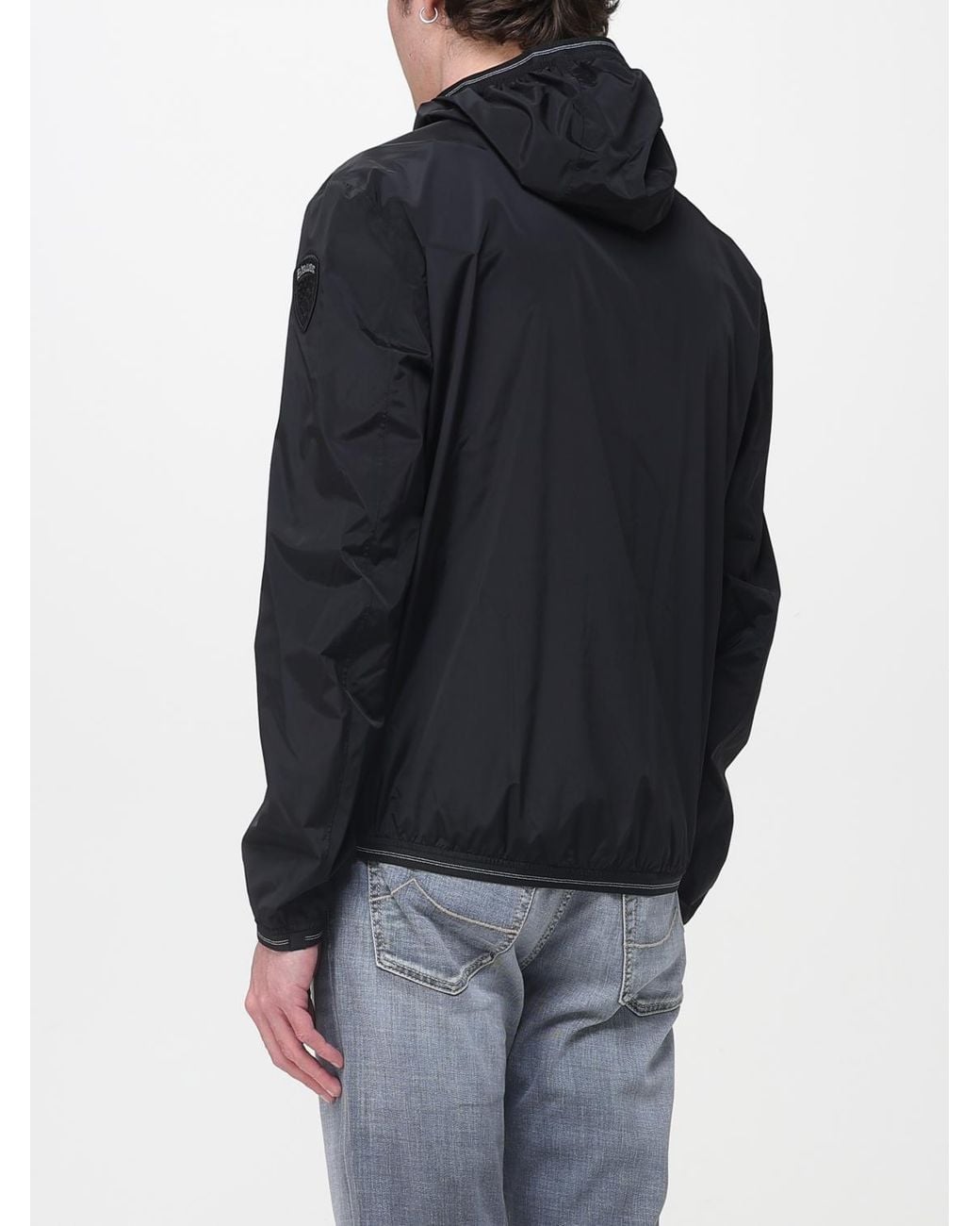 Blauer Blue Hooded Polyester Windbreaker for men
