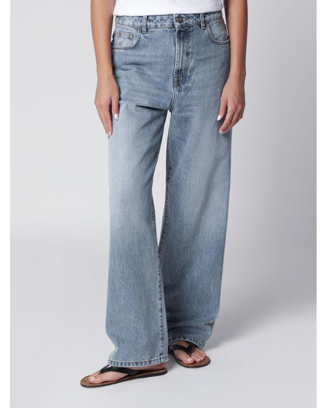 Rohe Blue Bruun Mid-Rise Baggy Wide-Leg Jeans