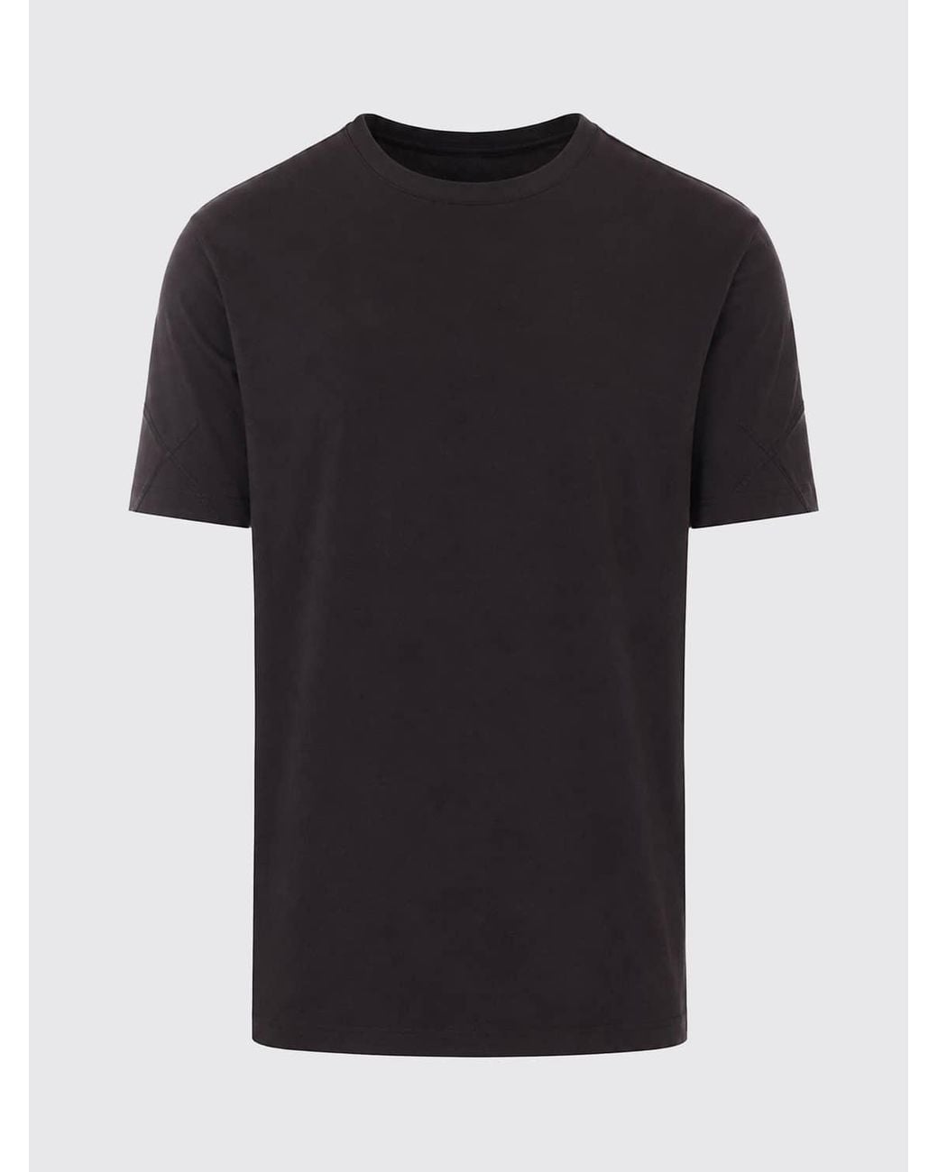 Thom Krom Blue Longline Cotton Crewneck T-Shirt With Contrast Logo for men