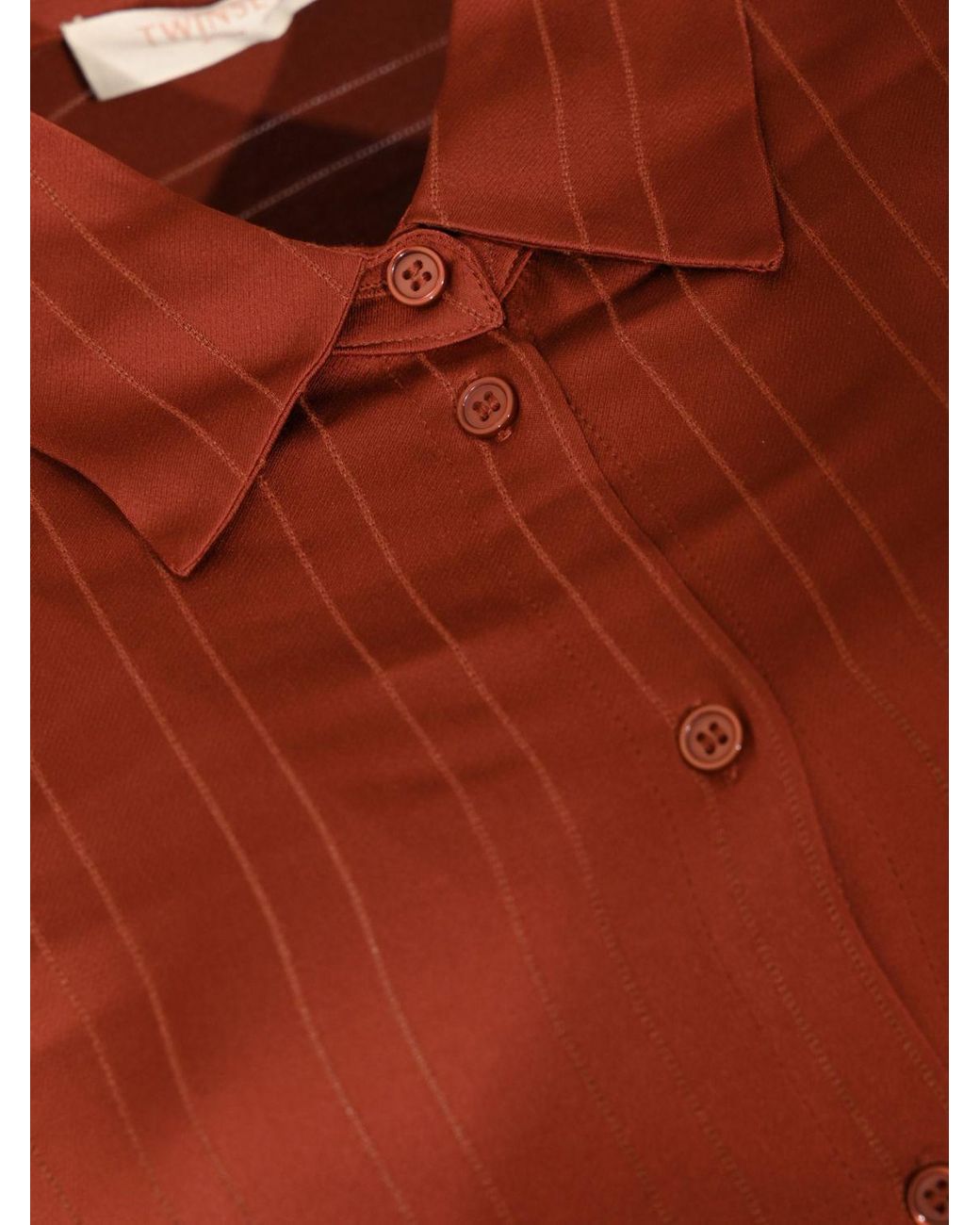 Twinset Viscose Shirt With Lace Inserts And Flared Cuffs