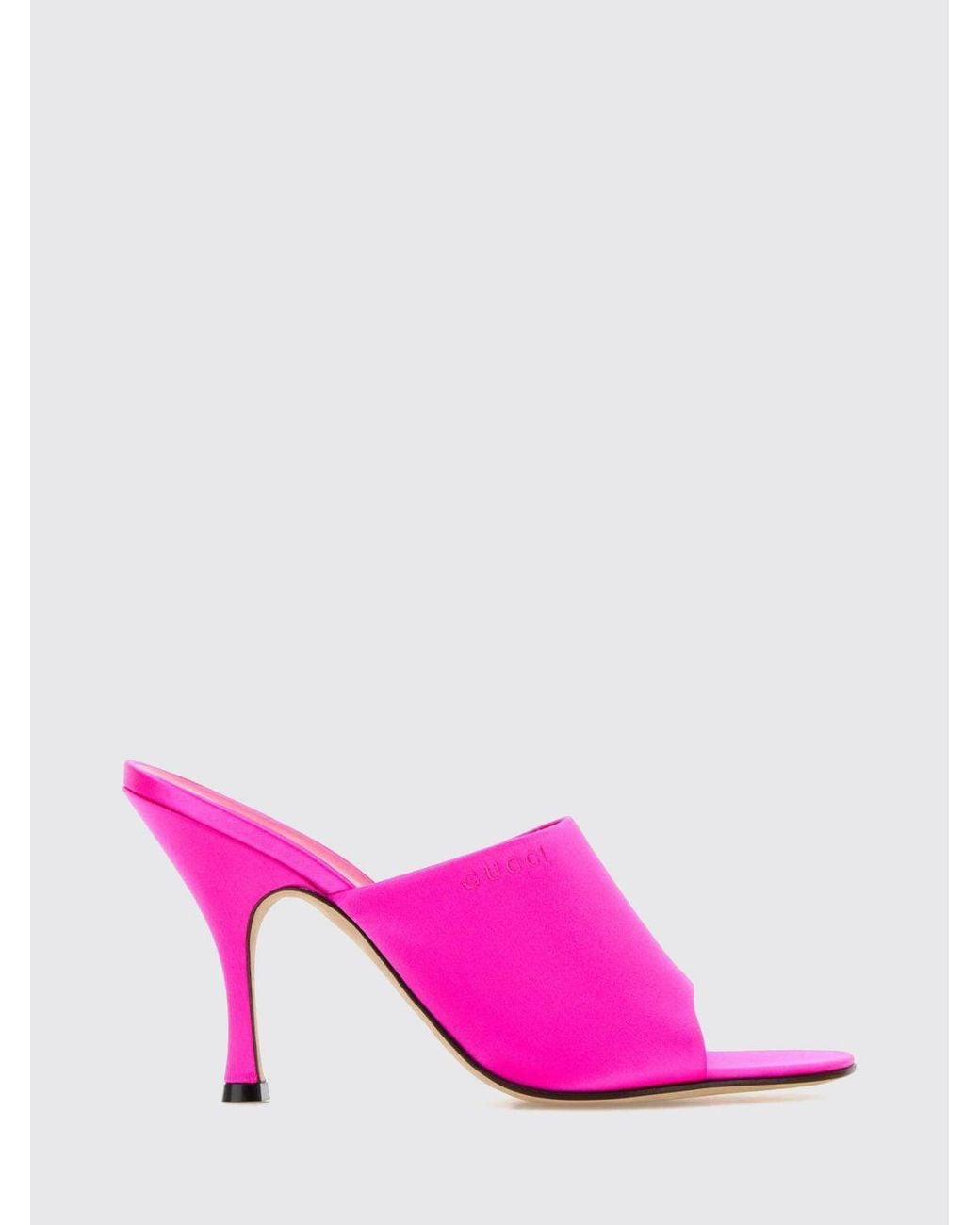 Gucci Pink Satin Mules